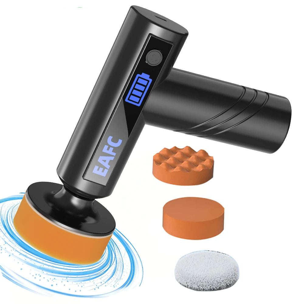 Akku Poliermaschine 75mm 4500mAh Kabellos Autopolierer Polierset