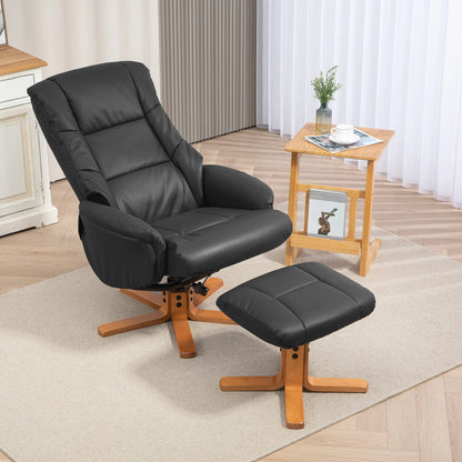 Relaxsessel AURENZO mit Hocker Drehbar Kunstleder Liegesessel 135° Braun