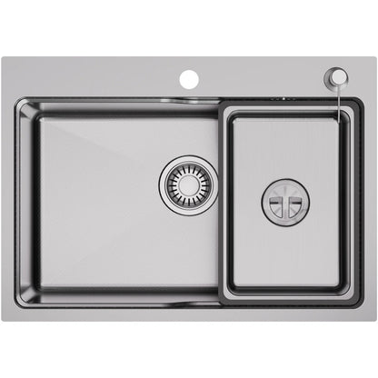 68x48 cm Edelstahl Küchenspüle Einbauspüle SUS304 Spülbecken mit Seifenspender Siphon