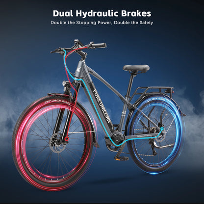 PURE UNICORN E-Bike 29 Zoll – 500W Mittelmotor, 25km/h, 90 Nm Drehmoment, 48V 14Ah Samsung Akku, 70 km Reichweite, Luftfederung & Hydraulikbremsen