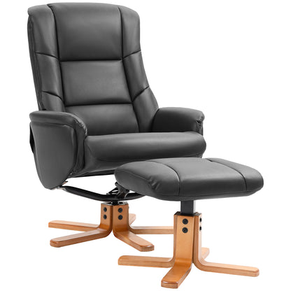 Relaxsessel AURENZO mit Hocker Drehbar Kunstleder Liegesessel 135° Braun