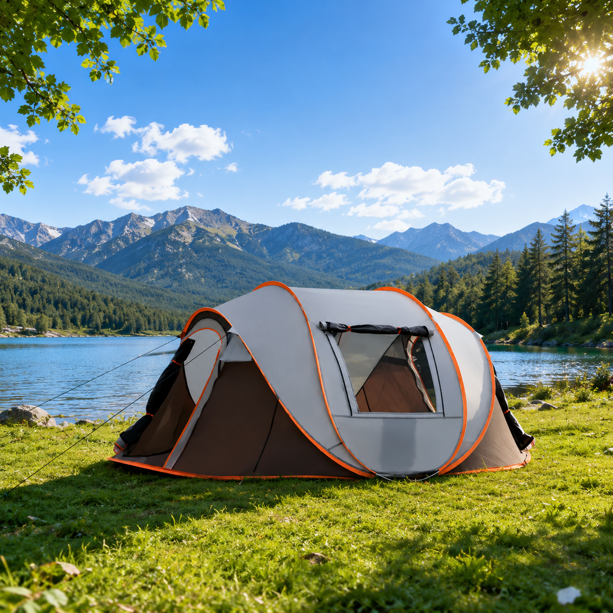 Pop Up Familienzelt 5-8 Personen Campingzelt Wurfzelt wasserdicht Outdoor