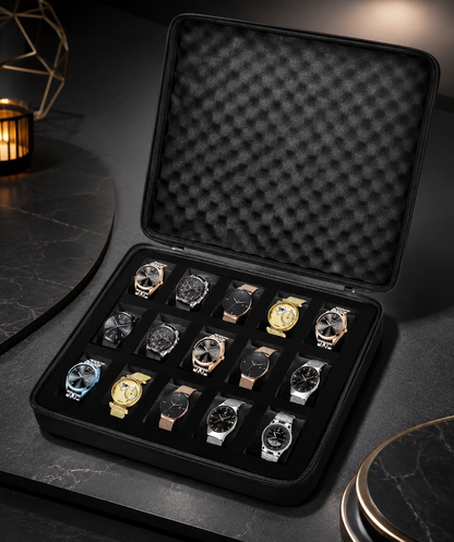 15 Uhrenbox Organizer Chronova Etui für Herren Damen bis 42 mm