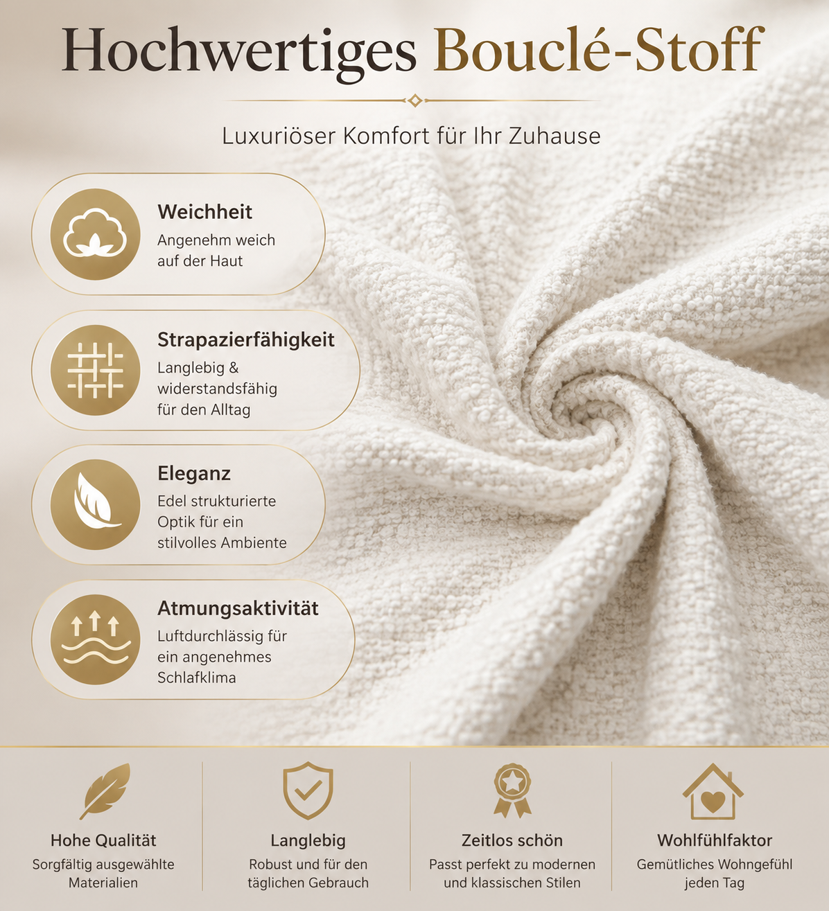 Polsterbett Bouclé Beige Doppelbett 160/180x200 cm Kopfteil Gittermuster Stauraum