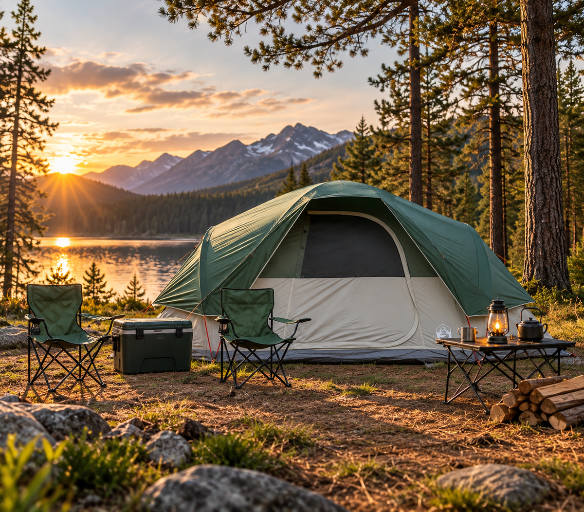 9 Personen Familienzelt Campingzelt Groß Wasserdicht Moskitonetz Grün Outdoor