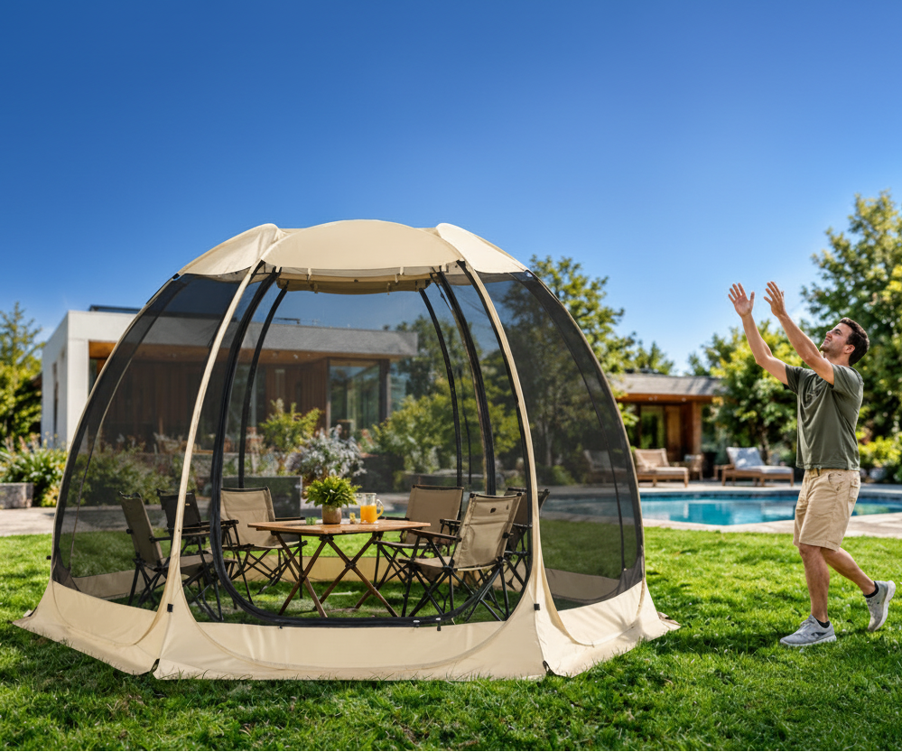 Pop Up Netzzelt 305x220cm Moskitonetz Pavillon Camping Garten Sonnenschutz