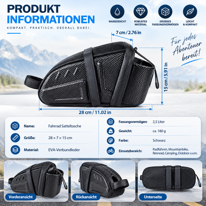 NEWBOLER Fahrradtasche Satteltasche 2,5L Wasserdicht MTB Rennrad Werkzeugtasche