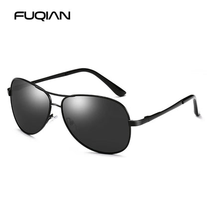 Piloten Sonnenbrille Herren Damen Polarisiert UV400 Metall Schwarz