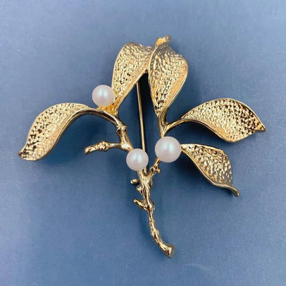 Vintage Gold Farbe Perle Barock Stern Mond Bogen Tulpe Ginkgo Brosche Pin Für Frau Retro Palace Metall Exquisite Badgses Schmuck