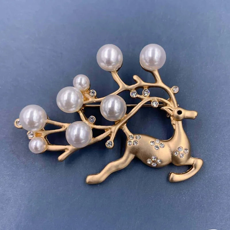 Vintage Gold Farbe Perle Barock Stern Mond Bogen Tulpe Ginkgo Brosche Pin Für Frau Retro Palace Metall Exquisite Badgses Schmuck