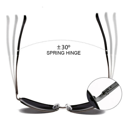 Piloten Sonnenbrille Herren Damen Polarisiert UV400 Metall Schwarz