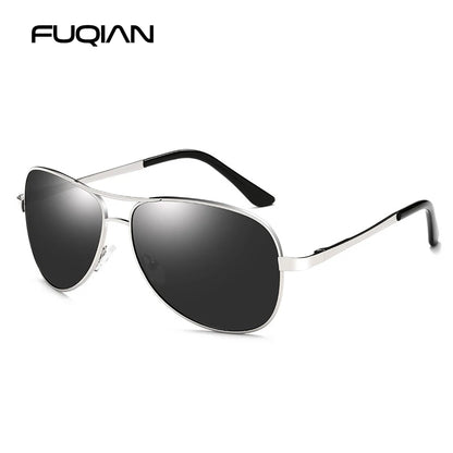 Piloten Sonnenbrille Herren Damen Polarisiert UV400 Metall Schwarz
