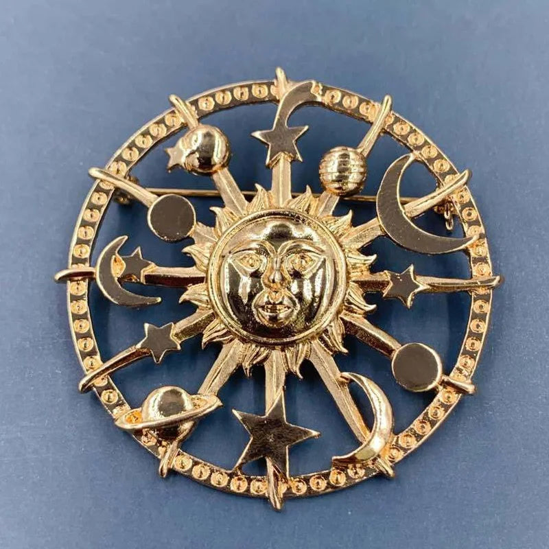 Vintage Gold Farbe Perle Barock Stern Mond Bogen Tulpe Ginkgo Brosche Pin Für Frau Retro Palace Metall Exquisite Badgses Schmuck