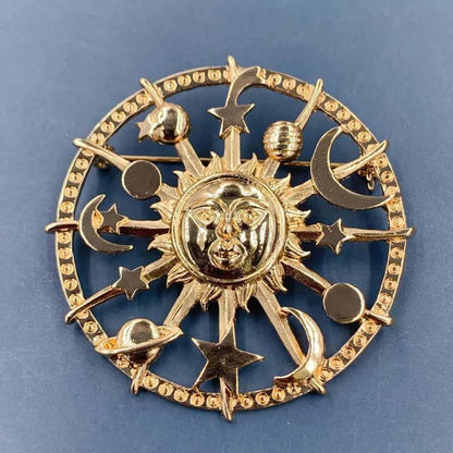 Vintage Gold Farbe Perle Barock Stern Mond Bogen Tulpe Ginkgo Brosche Pin Für Frau Retro Palace Metall Exquisite Badgses Schmuck