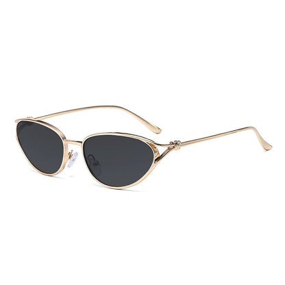 Retro-Sonnenbrille aus Metall mit Katzenaugen-Design für Damen, modische Farbverlaufsbrille, UV400