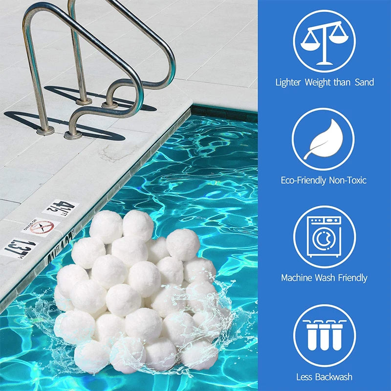 700g Filterball Wasserfaser-Baumwollbälle Schwimmende Kugeln Oberflächenöl-Absorber für Schwimmbäder Filtersand Wiederverwendbarer Filterball