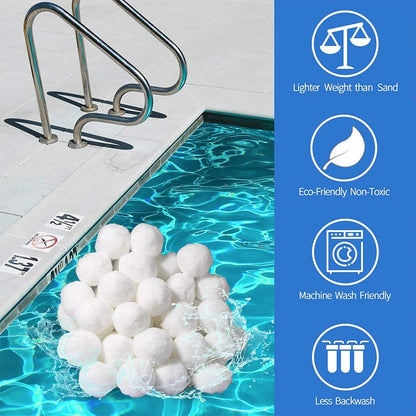 700g Filterball Wasserfaser-Baumwollbälle Schwimmende Kugeln Oberflächenöl-Absorber für Schwimmbäder Filtersand Wiederverwendbarer Filterball