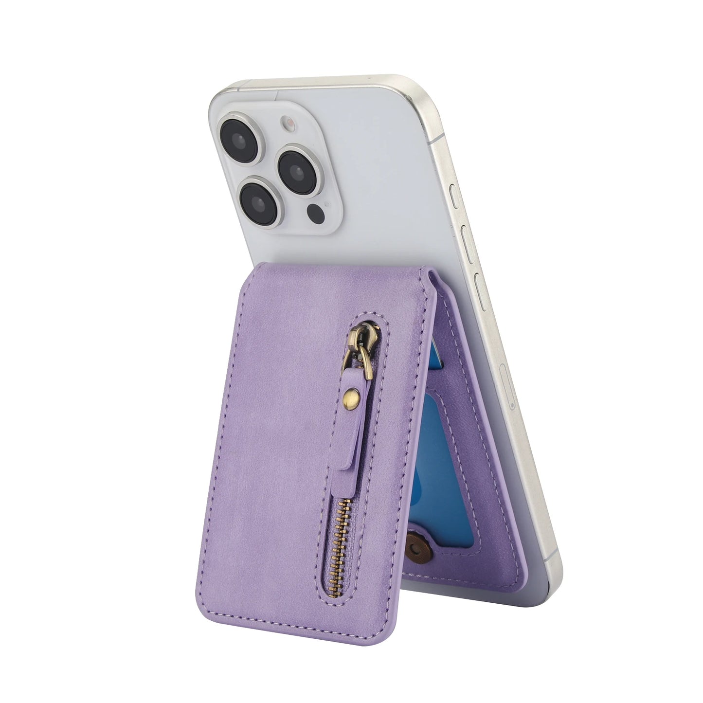 Magnetische Geldbörse Hülle mit Kartenhalter & Reißverschluss – kompatibel mit iPhone 16 Pro Max / 15 / 14 / 13 / 12 (MagSafe)