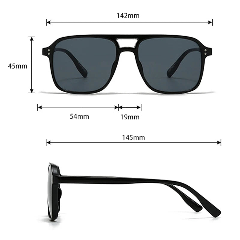 Retro Sonnenbrille für Damen & Herren | Doppel-Brücke Design, UV400 Schutz, Vintage Gradient Shades