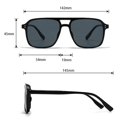 Retro Sonnenbrille für Damen & Herren | Doppel-Brücke Design, UV400 Schutz, Vintage Gradient Shades
