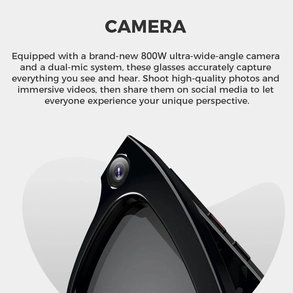 Intelligente Bluetooth-Brille mit Kamera & KI-Assistenz