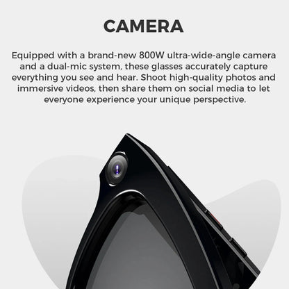 Intelligente Bluetooth-Brille mit Kamera & KI-Assistenz