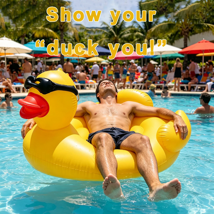 1 Stück Riesige Enten-Schwimmliege, aufblasbar, für Erwachsene, zum Aufsitzen, für Schwimmbad, Sommer, Strand, Wasserspielzeug, Poolparty, schwimmendes Bett