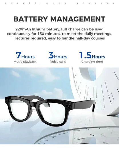 Intelligente Bluetooth-Brille mit Kamera & KI-Assistenz