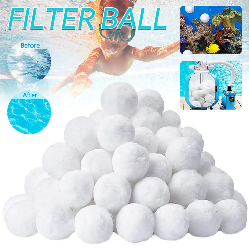 700g Filterball Wasserfaser-Baumwollbälle Schwimmende Kugeln Oberflächenöl-Absorber für Schwimmbäder Filtersand Wiederverwendbarer Filterball
