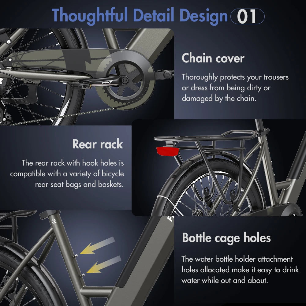 26 -Zoll City Allrounder E-Bike, 250W, 36V 14,5 Ah Akku – mit 36-monatiger Gewährleistung