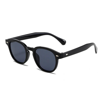 Sonnenbrille Unisex Rechteckig Vintage UV-Schutz Damen Herren Schwarz
