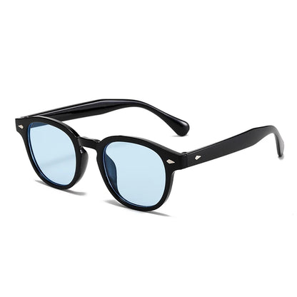 Sonnenbrille Unisex Rechteckig Vintage UV-Schutz Damen Herren Schwarz