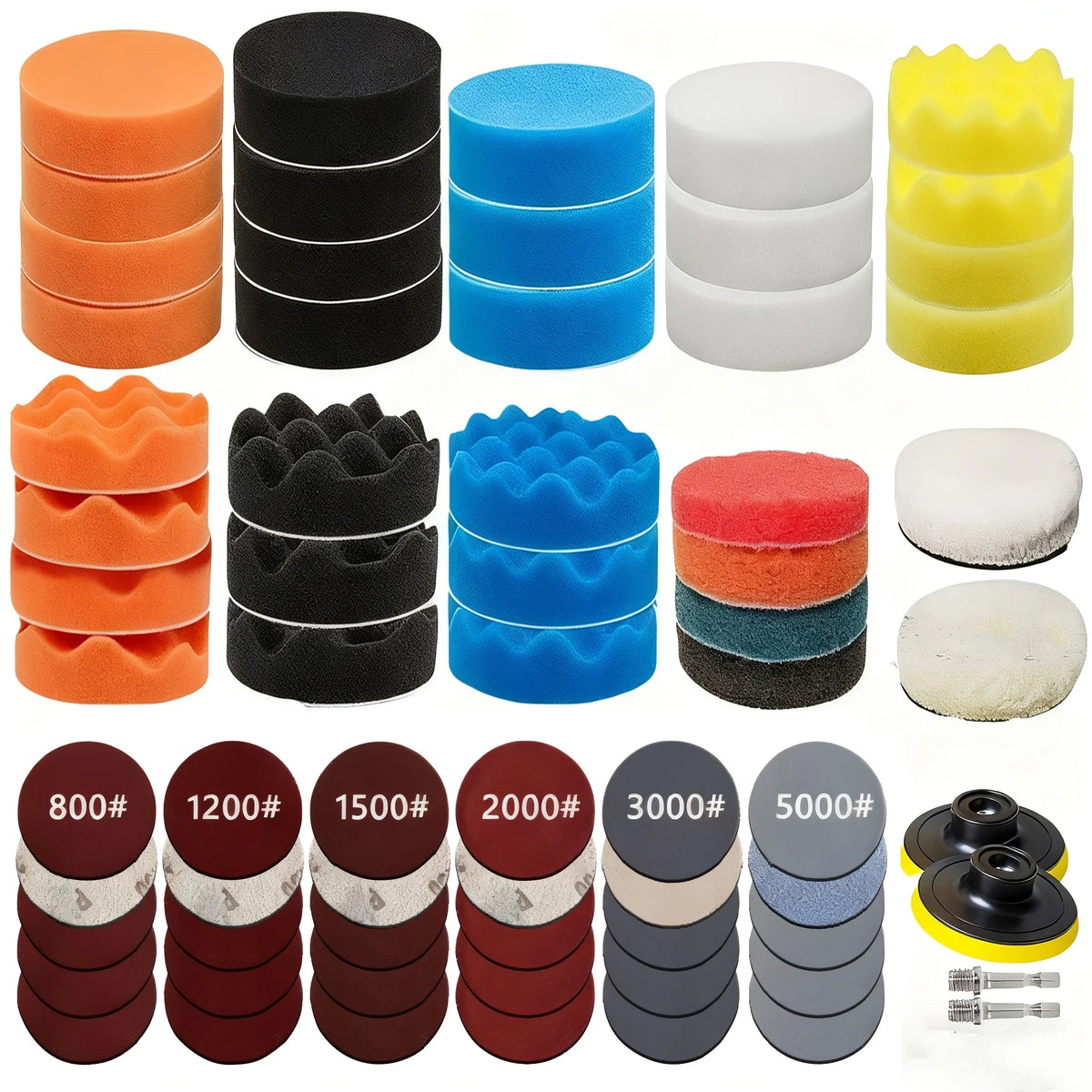 68tlg Scheinwerfer Reparatur Set 75mm Polierset Schleifpapier Polierpads Auto