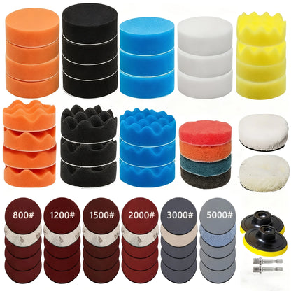 68tlg Scheinwerfer Reparatur Set 75mm Polierset Schleifpapier Polierpads Auto