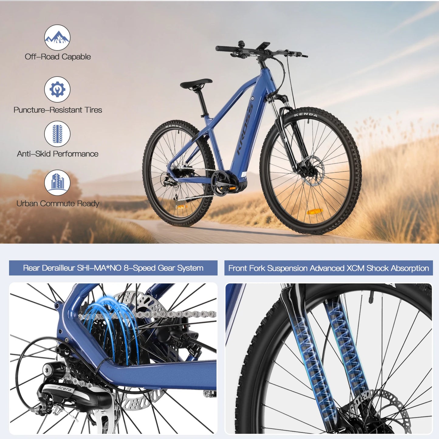 29-Zoll&nbsp;E-MTB Varstrom Hexagon Boost 3.0 – 250W Mittelmotor, 95 Nm, 25 km/h, 3 Fahrmodi, Aluminium E-Mountainbike mit 36-monatiger Gewährleistung