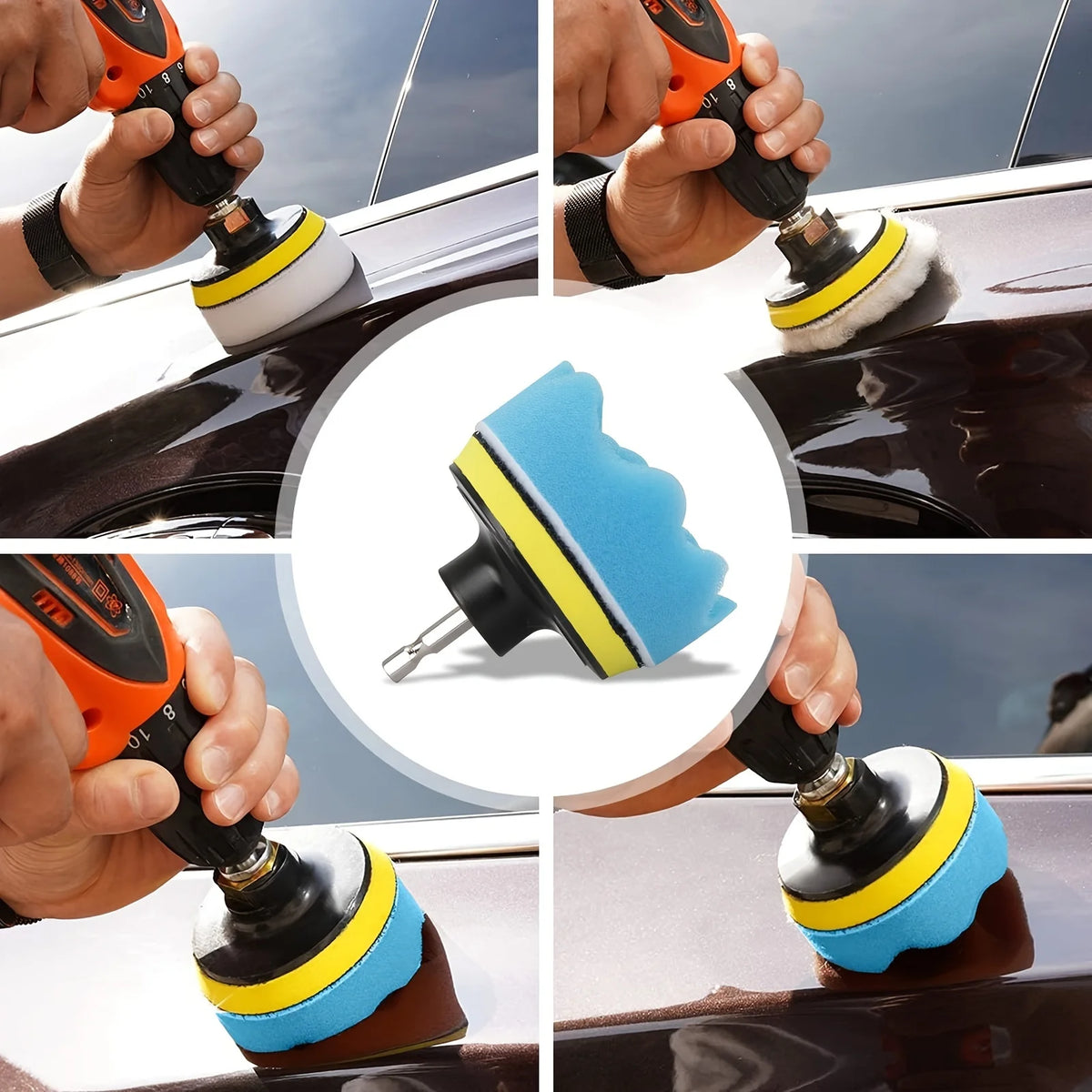 68tlg Scheinwerfer Reparatur Set 75mm Polierset Schleifpapier Polierpads Auto