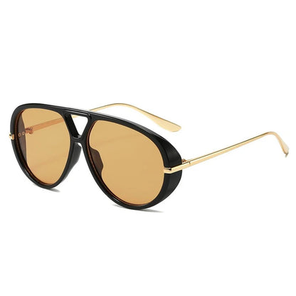 Oversize Pilotensonnenbrille Damen Oval UV400 Retro Punk Vintage Trend
