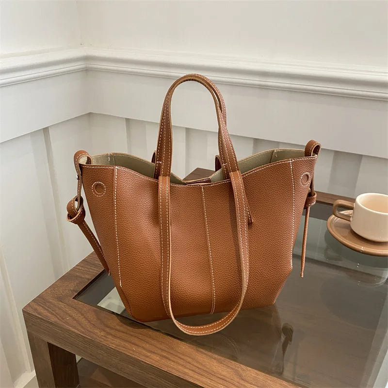 Damen Handtasche PU-Leder Shopper Tragetasche Schultertasche Große Hobo Bag Freizeit Business