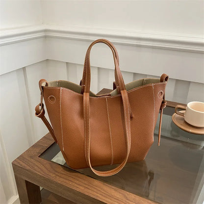 Damen Handtasche PU-Leder Shopper Tragetasche Schultertasche Große Hobo Bag Freizeit Business