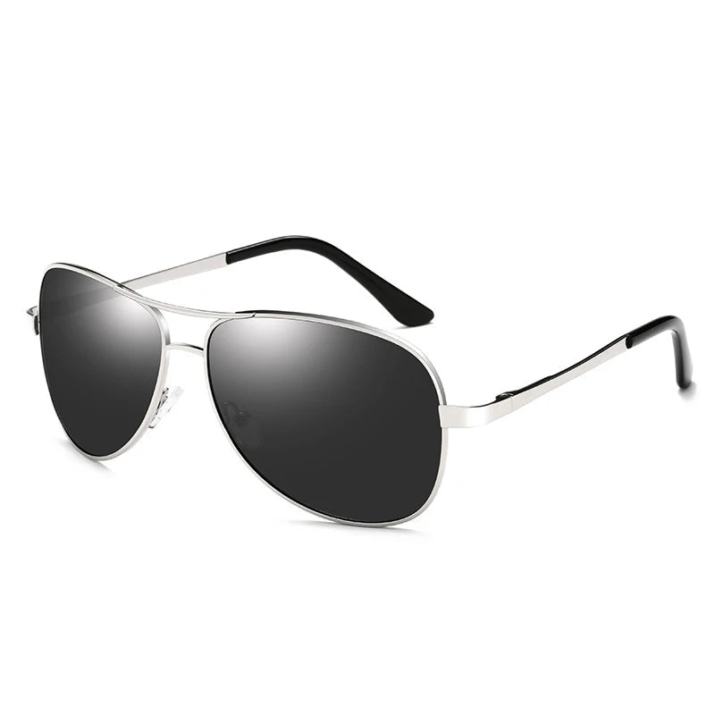 Piloten Sonnenbrille Herren Damen Polarisiert UV400 Metall Schwarz