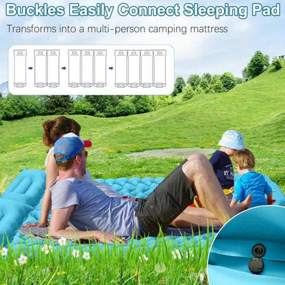 Selbstaufblasende Isomatte für Camping, Eingebaute Fußpumpe Campingmatratze Tragbares Luftbett Wasserdicht für Reisen Backpacking Trekking Wandern