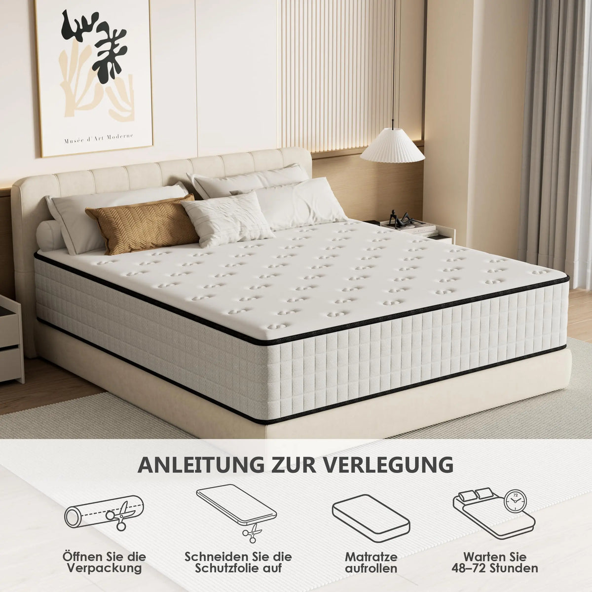 DEWINNER Memoryschaum Matratze 30cm H2 H3 Wendematratze 7 Zonen OEKO-TEX