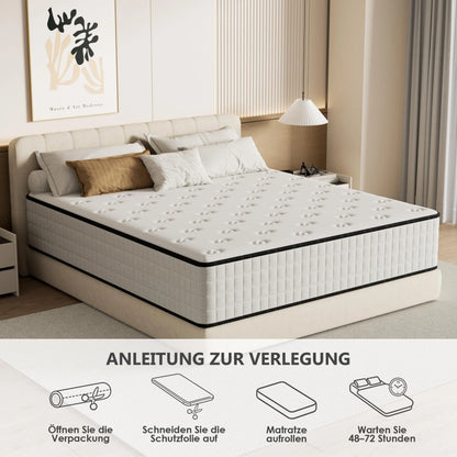 DEWINNER Memoryschaum Matratze 30cm H2 H3 Wendematratze 7 Zonen OEKO-TEX