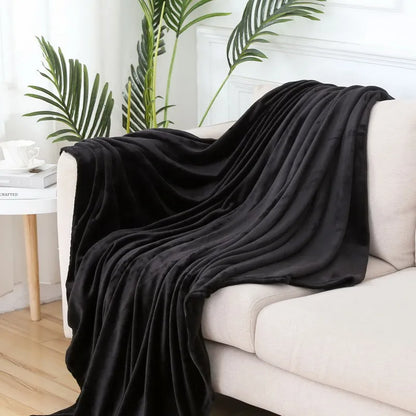 Flauschige Korallensamt-Decke – Luxus Flanell & Plüsch Kuscheldecke | Warm, weich & atmungsaktiv für Sofa, Bett & Reisen