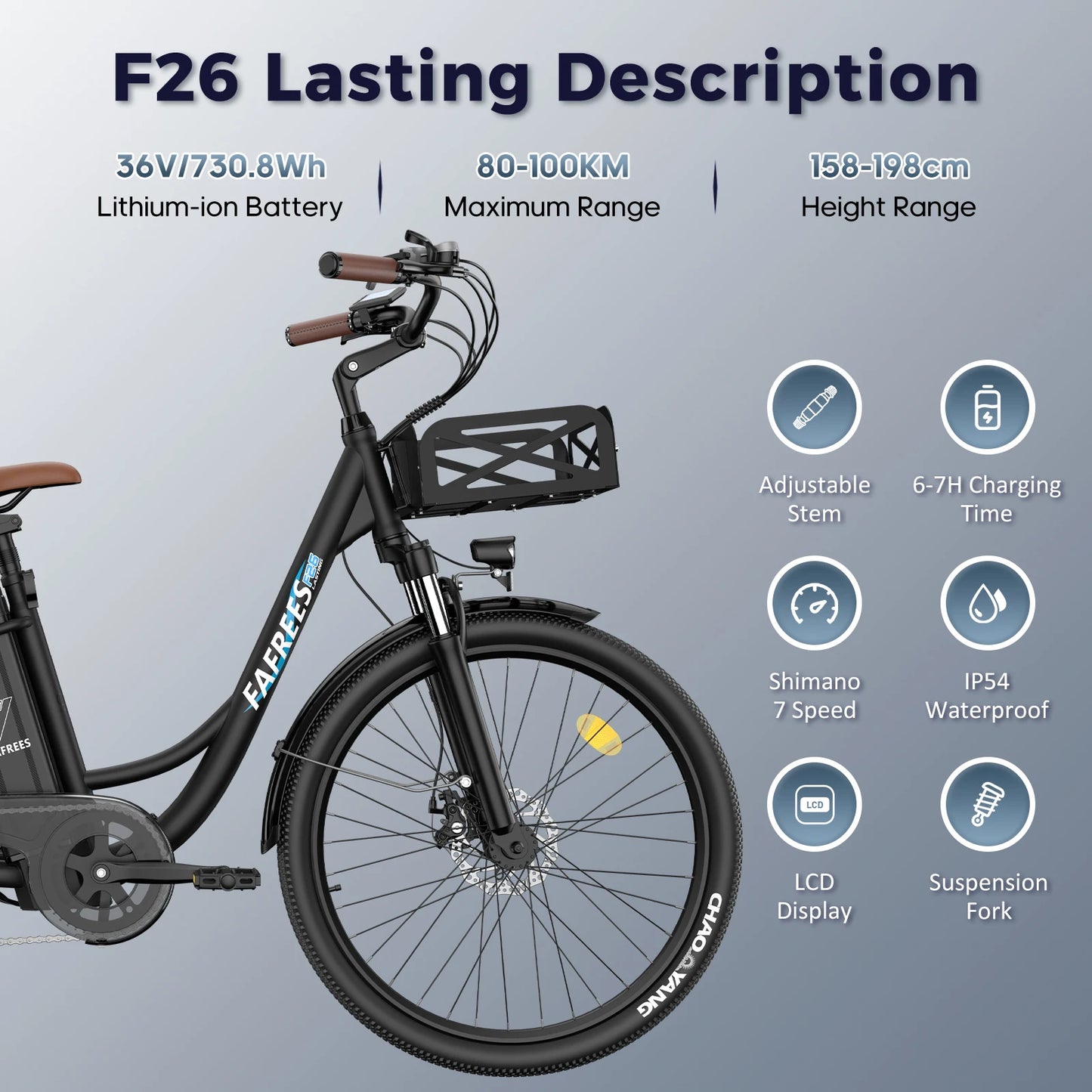 26-Zoll E-Bike Langlebig, kraftvoll & komfortabel unterwegs mit 36-monatiger Gewährleistung