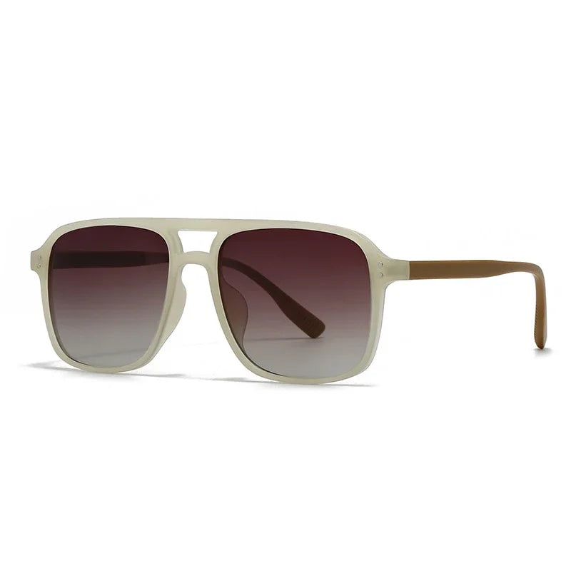 Retro Sonnenbrille für Damen & Herren | Doppel-Brücke Design, UV400 Schutz, Vintage Gradient Shades
