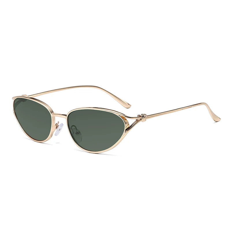 Retro-Sonnenbrille aus Metall mit Katzenaugen-Design für Damen, modische Farbverlaufsbrille, UV400