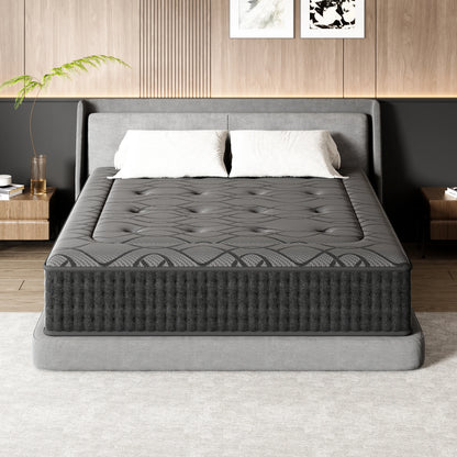 DEWINNER Hybridmatratze 140x200 30cm Taschenfederkern Memory Foam 7-Zonen OEKO-TEX
