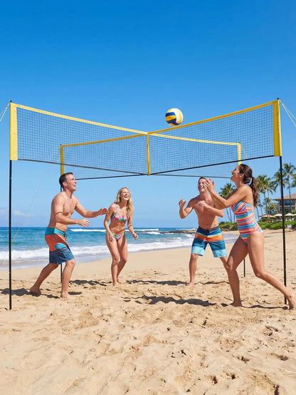 Volleyball Netz 4,3 - 8,5 m Set Höhenverstellbar Outdoor Garten Strand mit Tasche