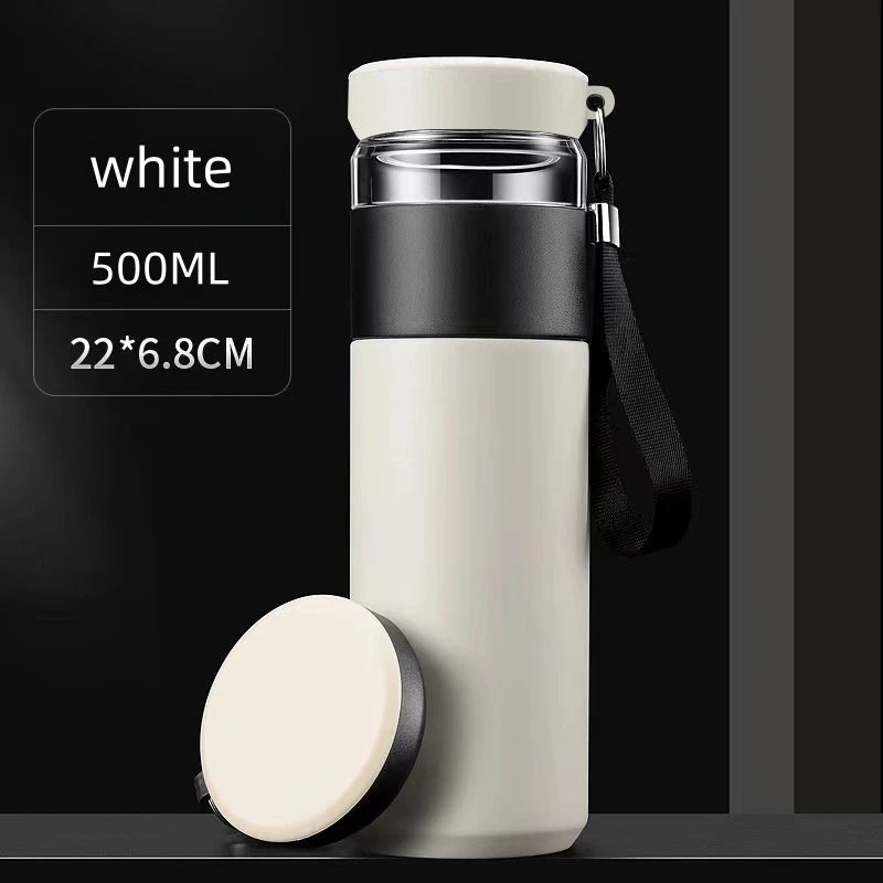 500 ml Tee-Ei Isolierflasche Edelstahl Isolierbecher mit unabhängigem Tee-Aufbewahrungsgriff Reisebecher Business Cup Geschenke